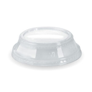 Raised Flat Lid with No Hole to suit 300-700ml PLA Bio Cups