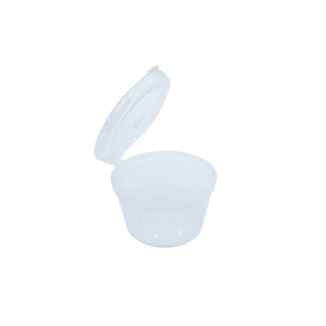 Round Plastic Container With Hinged Lid - 50ml