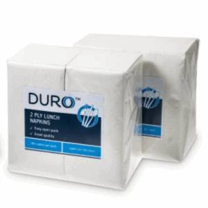 Lunch Napkin 2 Ply - White - GT - Duro