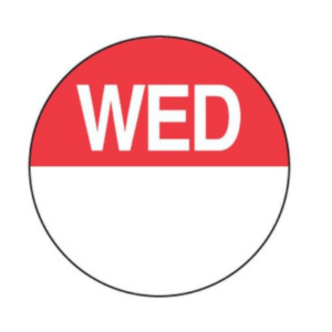 Day Dots Round - Dissolvable - Wednesday - 24mm - 1000 per Roll