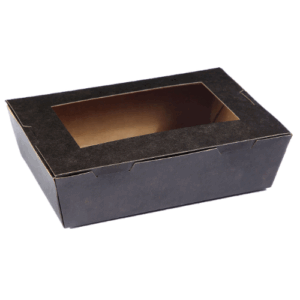 Lunch Box with Window - Black - Small - 15cm x 10cm x 4.5cm
