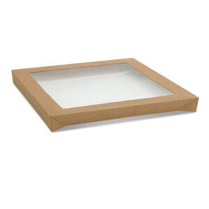 Catering Tray Lid PET Window - Kraft - Medium