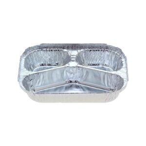 7620 Shallow 3 Compartment Meal Foil Tray