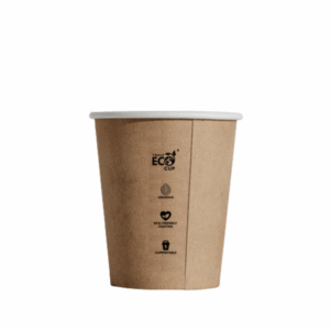 Compostable Coffee Cup Single Wall - Brown - 8oz Squat - Truly Eco